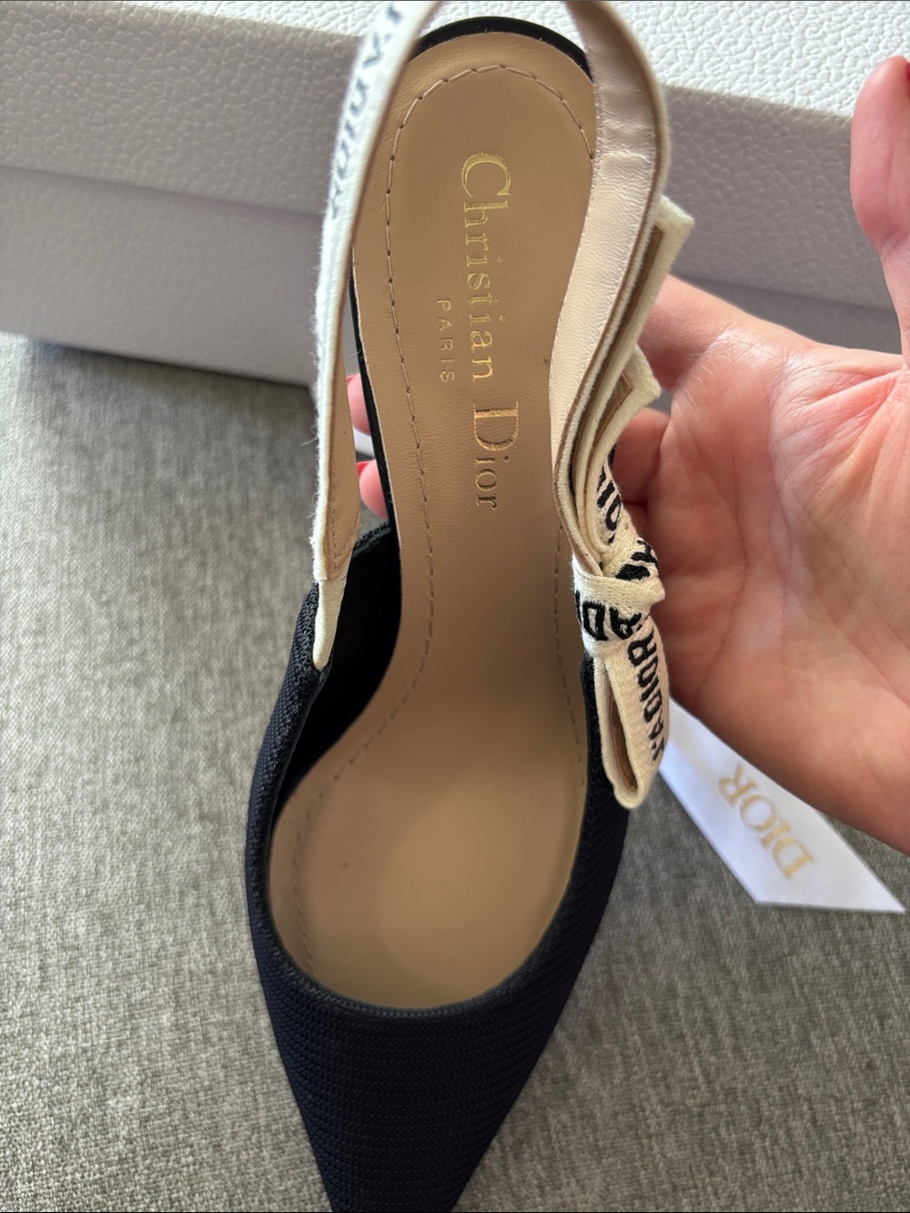 Dior Christian Dior Black J'Adior Slingback Kitten Heel Pumps 36 1/2 EU - NWT - Picture 14 of 15